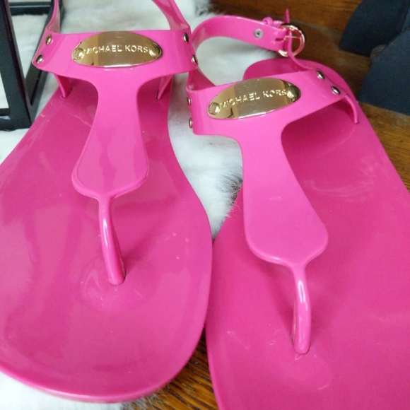 Michael Kors Shoes - Michael Kors thong sandals hot pink Raspberry jelly sandals